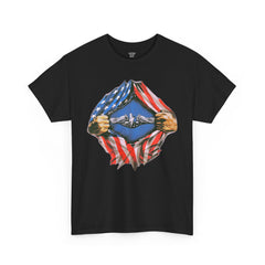 United States Navy Super Submariner tear open T Shirt, Red White and Blue, Patriotic Tee
