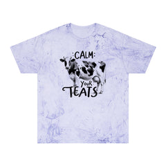 Calm Your Teats Cow Graphic Unisex Color Blast T-Shirt