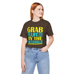 Funny Passover Grab Life By The Matzo Balls Quote T Shirt