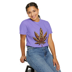 Vintage Leopard Cannabis Leaf T-shirt — Weed Lover Stoner Gift