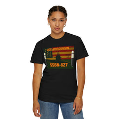 USS Wisconsin SSBN-827 Unisex T-Shirt - Military Vintage Style Tee