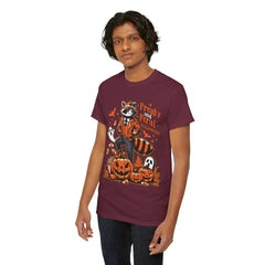 Freaky And Feral Halloween Raccoon! Graphic Unisex Heavy Cotton Tee