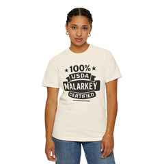100% USDA Malarkey Certified T-Shirt, Funny Tee, Gift for Farmers, Humorous Apparel, Casual Wear, Agricultural Humor