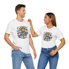 HAPPY 100 DAYS of SCHOOL - Unisex Short Sleeve Tee | Elementary School Holiday, Teacher Apparel, Kids Motivation, Days Checked Off, 100 Days