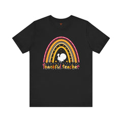 Thankful Teacher T‑Shirt – Retro Rainbow Turkey Teacher Appreciation Tee