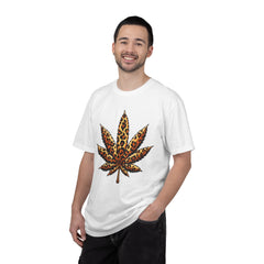 Vintage Leopard Cannabis Leaf T-shirt — Weed Lover Stoner Gift