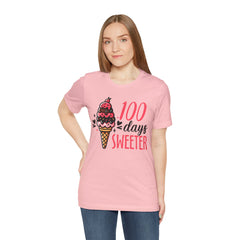 100 Days of School Unisex Tee | Elementary School, Ice Cream, Teacher Apparel