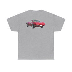 Red Corvette Summer Unisex Tee - I'm Vetted For Life Front and Back Image T Shirt