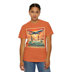 Vintage-Inspired Travel T-Shirt - 'Take a Jumbo Across the Water, Like to See America'