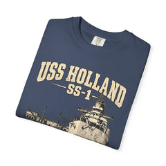 USS Holland SS-1 Submarine Vintage Graphic T-Shirt — Navy History Tee