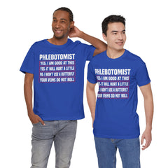 Phlebotomist Humor Tee, Funny Medical Shirt, Nurse Gift, Blood Tech Wear, Cute Phlebotomy Humor, Healthcare Apparel