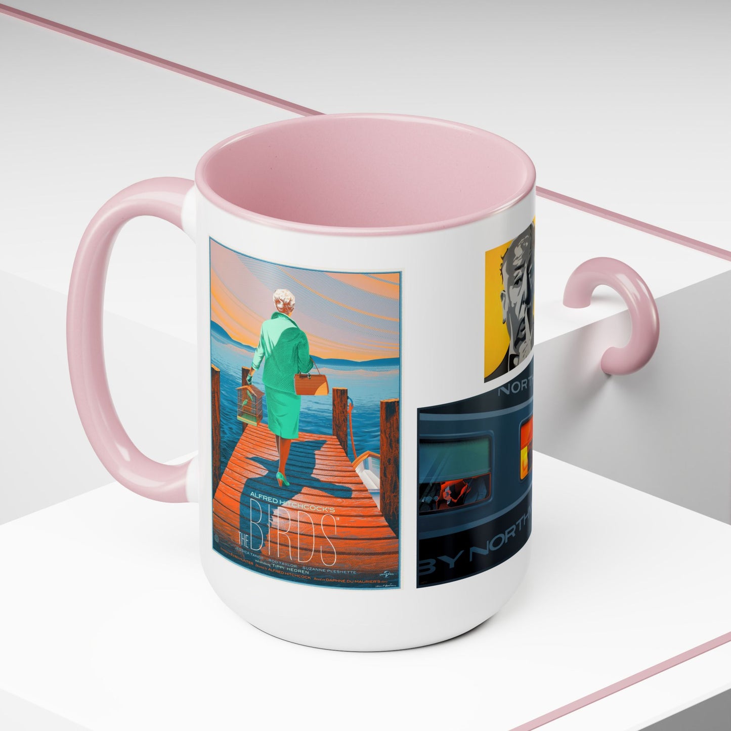 Alfred Hitchcock 3 Graphic Panel Movie Mug