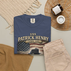 USS Patrick Henry SSBN 599 Submarine T-Shirt with a quote from its namesake