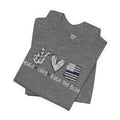 Peace Love Back The Blue in Alaska, Graphic Unisex Short Sleeve Tee