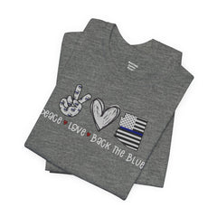 Peace Love Back The Blue in Alaska, Graphic Unisex Short Sleeve Tee