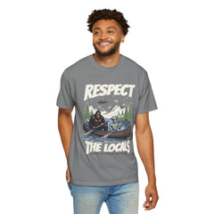 Bigfoot and Alien Outdoor Canoe Adventure - Respect The Locals T-Shirt
