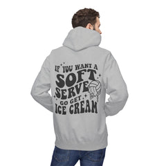 Volleyball Pullover Hoodie - Soft Serve Ice Cream Quote