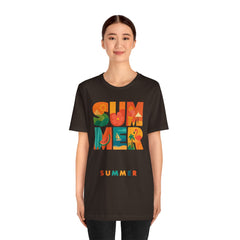 Summer Graphic Tee — Colorful Tropical "SUMMER" Typography T-Shirt