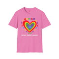 Autism awareness tee, softstyle tee, unisex autism shirt, heart graphic tee, shirt for autism, support autism shirt, gift for autistic child