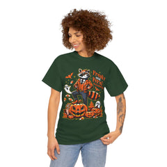 Freaky And Feral Halloween Raccoon! Graphic Unisex Heavy Cotton Tee