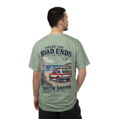 Where the Road Ends Long Island Unisex Garment-Dyed T-shirt
