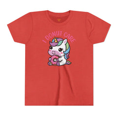 I Donut Care Unicorn Youth Short Sleeve Tee - Fun & Whimsical T-Shirt for Kids