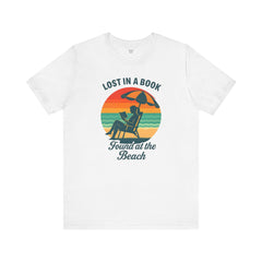 Beach Reading Lover Unisex Tee, Summer Shirt, Lost in a Book T-Shirt, Gift for Bookworms, Vacation Style, Relaxed Fit