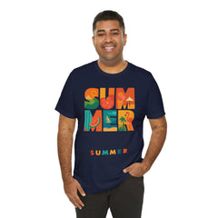 Summer Graphic Tee — Colorful Tropical "SUMMER" Typography T-Shirt