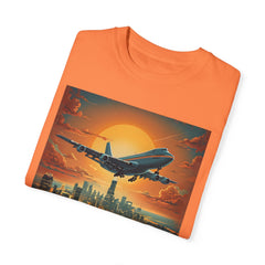 Unisex Jetliner Sunset Graphic T-Shirt - Travel Theme Tee