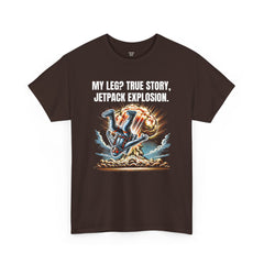 Amputee Exploding JetPack Humor - Unisex Garment-Dyed T-shirt