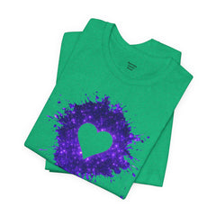 Galaxy Heart Tee — Purple or Green Splatter Heart T-Shirt