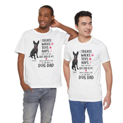 Personalized Dog Dad T‑Shirt — "Treats. Walks. Toys. Naps." Father's Day Gift
