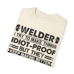 Fun Welder T-Shirt - 'Idiot-Proof' Design for Welding Enthusiasts