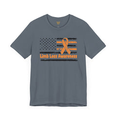 Limb Loss Awareness Flag - Unisex Short Sleeve Tee,Amputee Awareness,Gift For Him,Gift For Her,Unique Amputee Gift,Awareness Ribbon