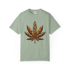 Vintage Leopard Cannabis Leaf T-shirt — Weed Lover Stoner Gift