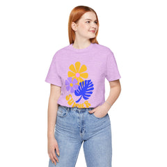 Summer Floral Tee — Retro Flowers & Monstera Design