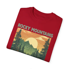 Rocky Mountains Colorado Graphic, Comfort Colors Soft Relaxed Fit Unisex Garment-Dyed T-shirt