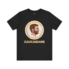 Bearded Graphic Tee - Funny Caucasians Satire Head Shot Unisex Jersey Short Sleeve Tee