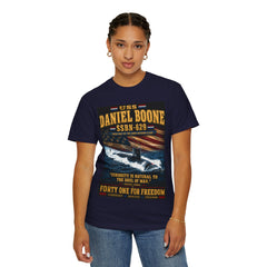USS Daniel Boone SSBN-629 Submarine T-Shirt — "Forty One for Freedom" Patriotic Navy Tee