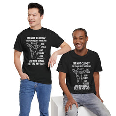 Clumsy Funny Goat Graphic Tee | Unisex Heavy Cotton Tee | Great Gift for Animal Lovers, Birthdays, Casual Wear, Humorous Gifts, Everyday Style