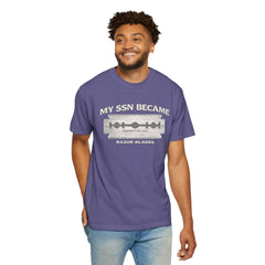 My SSN Became Razor Blades Graphic Vintage Submarine Veteran Tee
