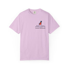 Lauren McGowan Front Logo Back Graphic Baldwin Harbor Animal Hospital "Who Let the Dogs Out?" Tee