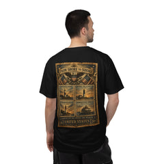 From Shore To Shore Lighthouse Series T Shirt -  Scenic Vintage Postage Stamps