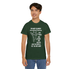 Clumsy Funny Goat Graphic Tee | Unisex Heavy Cotton Tee | Great Gift for Animal Lovers, Birthdays, Casual Wear, Humorous Gifts, Everyday Style