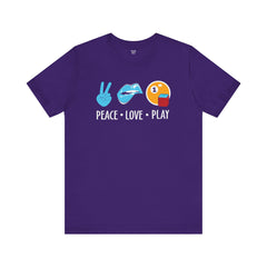 PEACE LOVE play BILLARD - Graphic Unisex Jersey Short Sleeve Tee