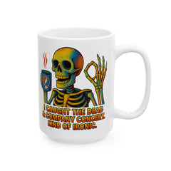 Grateful Dead Inspired Ceramic Mug, Coffee Lover Gift, Musician Coffee Cup, Skeleton Art Mug, 11oz & 15oz Sizes