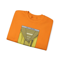 Crewneck Sweatshirt "Do Not Question the Hallway" – Retro Yellow Corridor Graphic