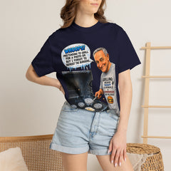 Grill Master Grandpa Funny BBQ T-Shirt — "Whoops! Pretending to Grill for a Photo" Graphic Tee