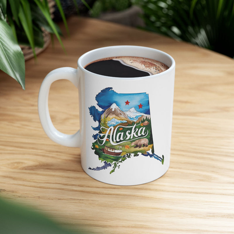 Alaska Watercolor State Mug – Travel Gift or Souvenir – 11oz or 15oz
