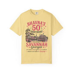 Bhavna Personalized 50th Birthday Girls Trip Savannah, Georgia T-Shirt
